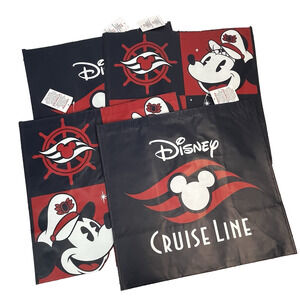 Set of 4 Disney Cruise Line Large Reusable Shopping Tote Bags 18"x17" Mickey #2